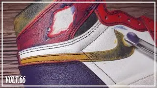 [ASMR] Jordan 1 La To Chicago wiping off the paint