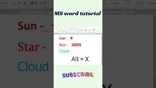 How to create a Sum, Star and Cloud symbol in MS word | Computer Skills 53 |