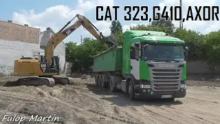 Föld rakodás - CAT 323E, Mercedes Axor, Scania G410