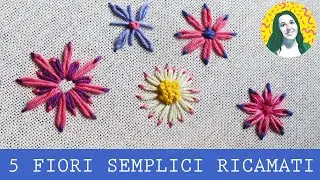 5 fiori semplici ricamati | RICAMO A MANO