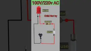 How to connect Led 5w light to 100/220v Ac | Simple Led indicator circuit #school #shorts #diy