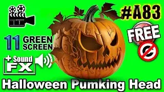 Halloween pumking head Green Screen 3D
