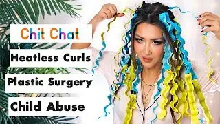 Perfect HEATLESS CURLS 💗 My PLASTIC SURGERY & Growing-Up STORY (TRIGGER WARNING) | No-Heat Curls