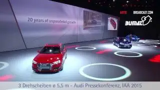 Audi Pressekonferenz, IAA 2015 - 3 Drehscheiben Durchmesser 5,5 m