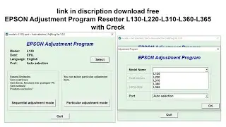 EPSON Adjustment Program Resetter L130-L220-L310-L360-L365 with crack