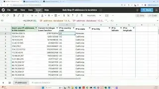 How to bulk lookup IP address locations for free in a big spreadsheet