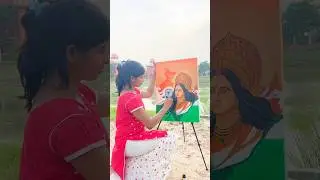 Independence Day Bharat Mata Canvas Live painting 🇮🇳#shorts #independenceday #livepainting