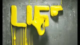 Free Stock Videos - Runway Gen 3 Alpha - LIFE word formed with dropping yellow color