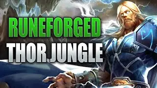SMITE Runeforged Thor Jungle Gameplay | Huge Combo Damage!