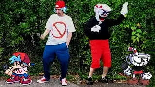 Friday Night Funkin' VS Indie Cross in Real Life (vs. Cuphead / Crossed Out FNF IRL)