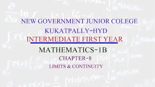 MATHS 1B CHAPTER-8 LIMITS  CONTINUITY