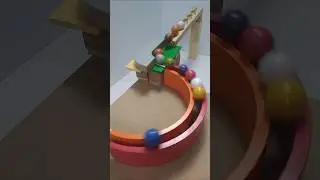 Marble Run Race ASMR - Wooden Wave Course Colorful Marbles #120 #marblerunasmr #marblerunrace