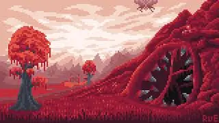 Terraria Pixel Art Animation: The Crimson Wasteland