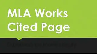 MLA Works Cited