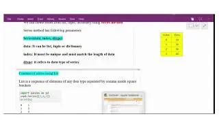Class 12 IP | DATA STRUCTURES OF PYTHON PANDAS | Creation of  Series | Part 2