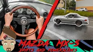 Mazda MX-5 (Miata) NBFL 1.6 | POV/Sunday chill drifting (powersliding) in the rain/open diff