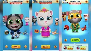 Astronaut Tom 🆚️ Princess Angela 🆚️ Super Tom 😇 Talking Tom Gold Run Gameplay Android Ios