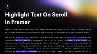 How to: Highlight Text on Scroll in Framer