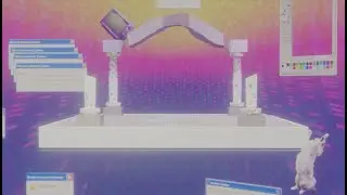 Fluid Simulation in a vaporwave setting ( Blender Eevee Animation )