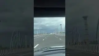 highway 🛣️ driving 🏎️ passing over bridge 🌉