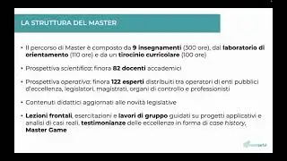 Open day Master PERF.ET | XI Edizione