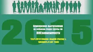 18.01.2015 Спикер: Андрей (Гаспар ), трезвость 6 лет 1мес