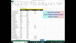 Split Full Name to First, Middle and Last name bulk in excel.