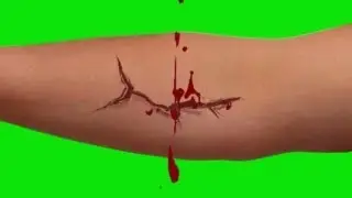 blood spatter from the sore - green screen effect