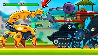 TANK SCORPION VS ALL BOSSES in LEVELS EPIC JOURNEY - Hills of Steel. Games Tanks