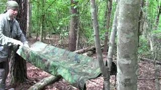 Paracord Bed Table And Chair Out In The Woods