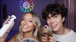 ASMR- Hair Play ft.My Sister! (Brushing, Rambling, Scratching)💙
