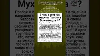 В чем состояла миссия Пророка Мухаммада ﷺ?