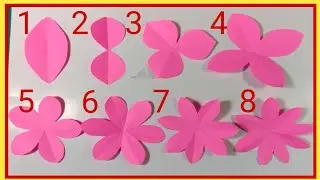 Cara Membuat Pola Kelopak Bunga 1-8 - How to make 8 petal paper flowers | DIY Paper Flowers