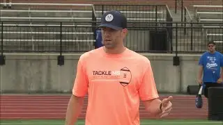 Alex Tanney holds Tackle MS youth football camp