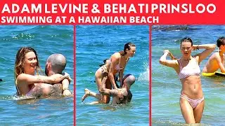 ADAM Levine and Behati Prinsloo Beach Show Off