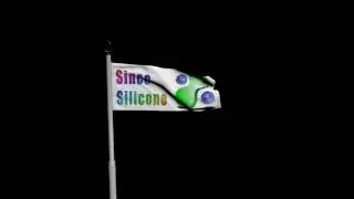 sincosilicone waving logo on flag - after effects project