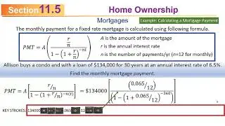 MATH 110 Sec 11.5 (F2019): Home Ownership