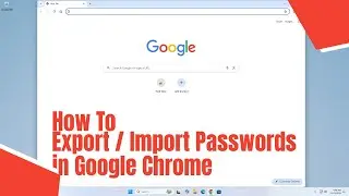 How To Export / Import Passwords in Google Chrome