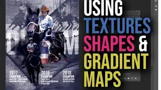How to use TEXTURES, SHAPES and GRADIENT MAPS to revive a flat design