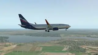 X Plane 11 Посадка Boeing 737-800 AEROFLOT В Шереметьево С Ветром до 20 Метров Сек