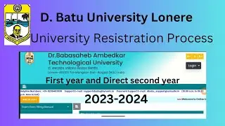 DBATU University registration|DBATU|Addmission|First year|DSY|2023-24