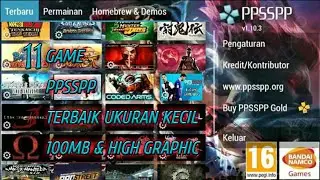 11 Game Ppsspp terbaik high graphic Cuma 100mb & Gameplay
