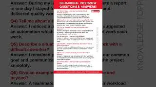 7 Behavioral Interview Questions and Answers