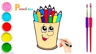 How to Draw Pencil Color Box | Pencil Drawing for kids | Pencil Box Art for Kids