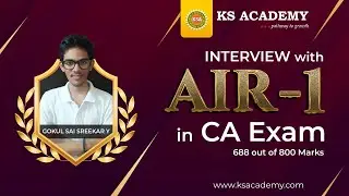 🎖💯ALL INDIA RANK 1 CA INTERMEDIATE💯 || 🔥GOKUL SAI SREEKAR 🏆⭐️KS ACADEMY ||