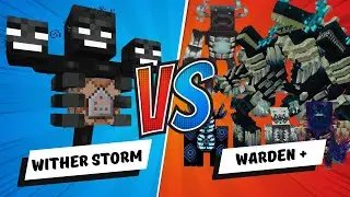 Wither Storm Vs Warden + | Minecraft addon Battle