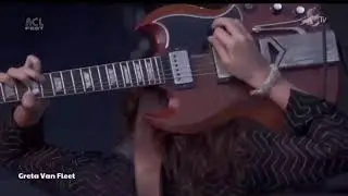 jake kiszka gets hair stuck in guitar strap