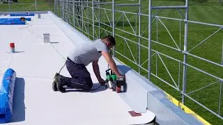 Leister LQS Roofing in use at Seiler, the cheesemakers, Giswil (Switzerland)