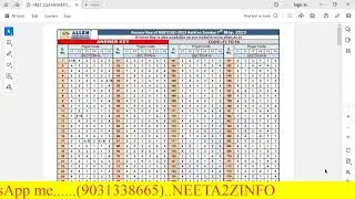 Neet UG 2023! Answer Key for All Code.
