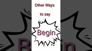 English Verbs to Say Begin 🤗|English Vocabulary  